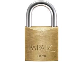 Cadeado Chave Papaiz Clássica Standard CR20 - 20mm Amarelo e Cromado