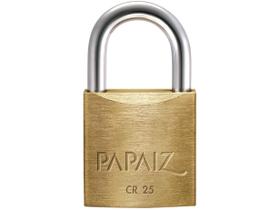 Cadeado Chave Papaiz Clássica Standard CR25 - 25mm Amarelo e Cromado