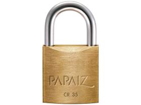 Cadeado Chave Papaiz Clássica Standard CR35 - 35mm Amarelo e Cromado
