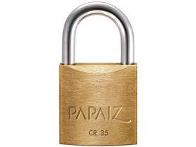 Cadeado Chave Papaiz Clássica Standard CR35 - 35mm Amarelo e Cromado