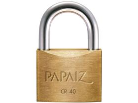 Cadeado Chave Papaiz Clássica Standard CR40 - 40mm Amarelo e Cromado
