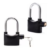 Cadeado Com Alarme Grande Prova De Água Antifurto Moto Bicicleta Portão Casa 110dB Forma:2 peças longas