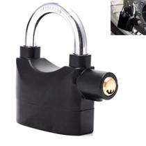 Cadeado com Alarme Sirene 110db Moto Anti furto Som Alto Segurança Casa - Braslu