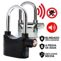 Cadeado com Alarme Sonoro AntiFurto Sirene 110db Chave Tetra Grande