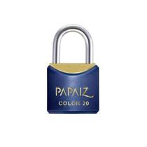 Cadeado com Chave 20mm Latão Azul Color Line Papaiz