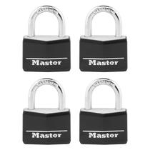 Cadeado com chave Master Lock 141Q em alumínio coberto, pacote com 4 Cadeado com chave Master Lock 141Q em alumínio coberto, pacote com 4