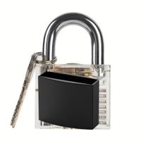 Cadeado com fechadura combinada KREZMHLD 50 mm com capa de silicone preta