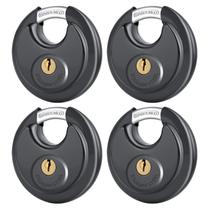 Cadeado DAYGOS, pacote com 4, manilha de aço inoxidável com chave preta de 3/8 polegadas Cadeado DAYGOS, pacote com 4, manilha de aço inoxidável com chave preta de 3/8 polegadas