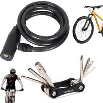 Cadeado De Bicicleta Com Chave + Canivete De Bike 9 Funções Cadeado De Bicicleta Com Chave + Canivete De Bike 9 Funções