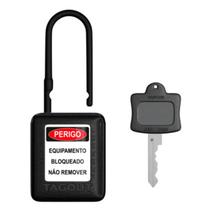 Cadeado de bloqueio haste plastica 6,3mm ch38 preto tagout