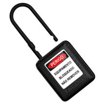 Cadeado de bloqueio haste plastica 6,3mm ch38 preto tagout Cadeado de bloqueio haste plastica 6,3mm ch38 preto tagout