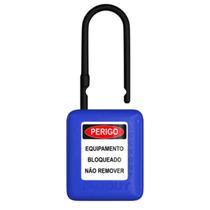 Cadeado De Bloqueio Loto Azul Haste Plástica 6,3mm CH38 Cadeado De Bloqueio Loto Azul Haste Plástica 6,3mm CH38