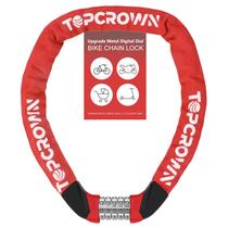 Cadeado de corrente para bicicleta Topcrown 100 cm em metal com combinação de 5 dígitos