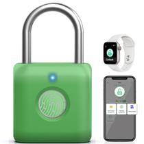 Cadeado de impressão digital Pothunder Smart Locker Lock verde abacate