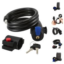 Cadeado de Segurança Com Cabo de Aço Revestido Para Bike Moto Portão Carrinho e Grade