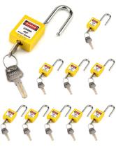 Cadeado de segurança QWORK Lockout Tagout 10 amarelo com 20 chaves Cadeado de segurança QWORK Lockout Tagout 10 amarelo com 20 chaves