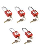 Cadeado de segurança QWORK Lockout Tagout com 5 cadeados e 10 chaves Cadeado de segurança QWORK Lockout Tagout com 5 cadeados e 10 chaves