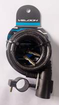 Cadeado espiral 12x1000mm grosso c/chave e suporte bike