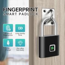 Cadeado inteligente, Carregamento USB, Fechadura de impressão digital, Cadeado Anti-Roubo portátil Cadeado inteligente, Carregamento USB, Fechadura de impressão digital, Cadeado Anti-Roubo portátil