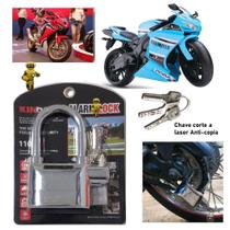 Cadeado Kimbar Original Com Alarme Para Moto Chave Atomica Anti-Micha Estacionamento