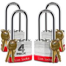 Cadeado Lion Locks com chave, manilha de 5 cm, pacote com 4 chaves