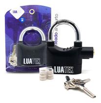 Cadeado Luatek Lk-bl16 Preto Com Alarme - 3 Chaves