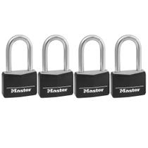 Cadeado Master Lock em alumínio coberto 141QLF, pacote com 4