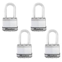 Cadeado Master Lock Magnum Silver Outdoor Keyed Alike, pacote com 4