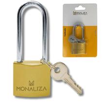 Cadeado Monaliza Latão Resistente Armário + Chaves