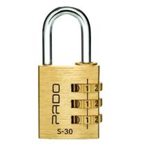 Cadeado Pado 30mm 3 Segredo Latão Maciço S-30 Segurança Cadeado Pado 30mm 3 Segredo Latão Maciço S-30 Segurança