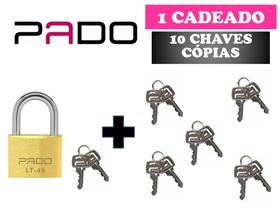 Cadeado Pado 45mm C 2 Chaves Originais + 10 Cópias de Chaves