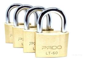 Cadeado Pado 60 Mm Mesma Chave Segredo 4 Unidades Cor Dourado