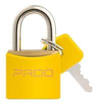 Cadeado Pado AMARELO Latão Maciço Haste Aço Com Capa - 25mm