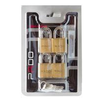 Cadeado Pado LT-30mm 4 Chaves Iguais 4 Peças SM