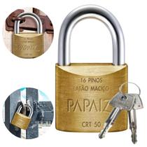 Cadeado Papaiz 16 pinos 50mm Chave Tetra 2 Chaves Crt50