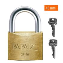 Cadeado Papaiz 40mm Dourado Com 2 Chavez