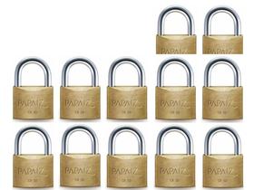 Cadeado Papaiz 50mm Kit 12 Peças Mesmos Segredos - 24 Chaves