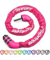 Cadeado para Bicicleta Sportneer 1 m Sem Chave com Combinação de 5 Dígitos, Vermelho Rosado Cadeado para Bicicleta Sportneer 1 m Sem Chave com Combinação de 5 Dígitos, Vermelho Rosado