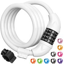 Cadeado para bicicleta Titanker com cabo de 1,2 cm e 1,2 m, combinação reajustável Cadeado para bicicleta Titanker com cabo de 1,2 cm e 1,2 m, combinação reajustável