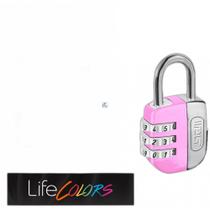 Cadeado Para Mala Stam Life Colors Com Segredo 25Mm Rosa