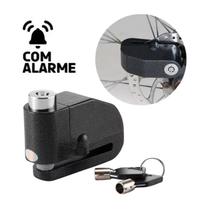 Cadeado para Moto Freio a Disco com Alarme Sirene 120db