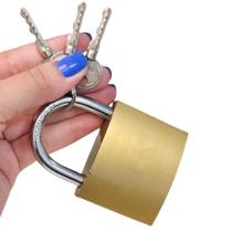 Cadeado Proteção Antifurto Com 3 Chaves Tetra Para Portões De Latão 50mm