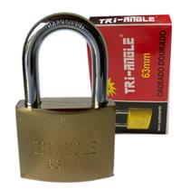 Cadeado Reforçado TrianGle com 03 Chaves para Portão 63mm Proteção Antifurto