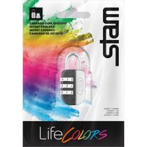 Cadeado segredo 20mm life colors preto fosco z - STAM