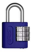 Cadeado Segredo Senha Azul Armário Mala Mochila 25mm Stam