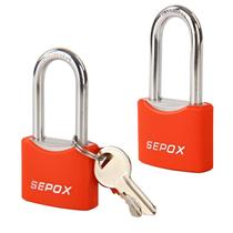 Cadeado SEPOX Twins, manilha de 40 mm de comprimento, vermelha pesada Cadeado SEPOX Twins, manilha de 40 mm de comprimento, vermelha pesada