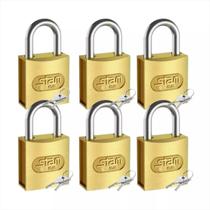Cadeado Stam 25 Mm C/ 2 Chaves Zamac Latonado E-coat Kit 6