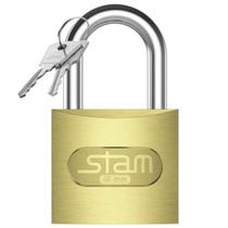 Cadeado Stam Grande 40mm para Portão Armário Vestiário em Zamac E-Coat com Chave - Dourado