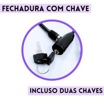 Cadeado Trava Bicicleta Reforçado Chave Aço Segurança Tranca Cadeado Trava Bicicleta Reforçado Chave Aço Segurança Tranca