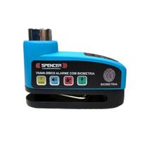 Cadeado Trava Disco Com Alarme E Biometria Spencer Azul Cadeado Trava Disco Com Alarme E Biometria Spencer Azul